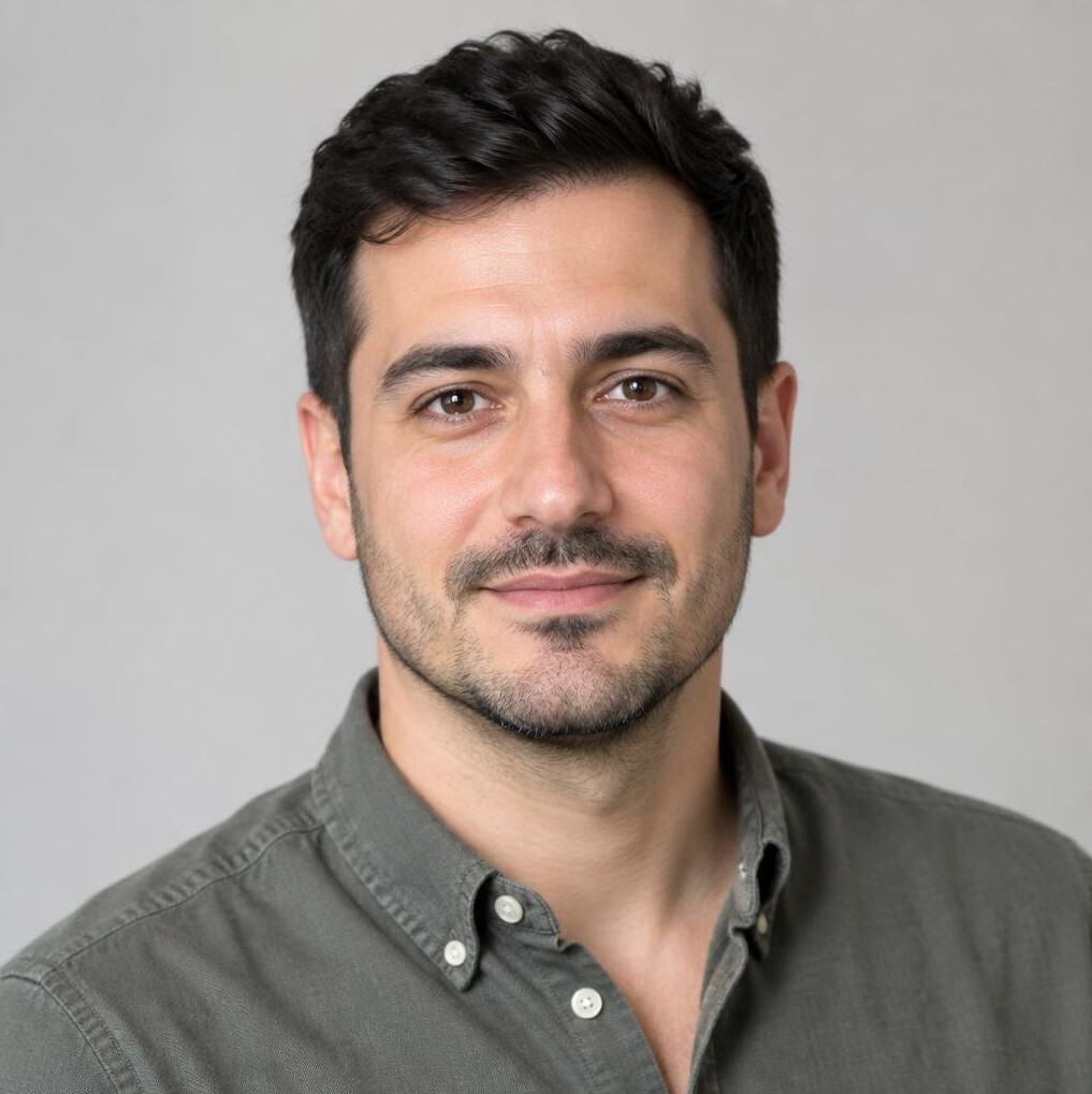 Portrait of a young man with short hair