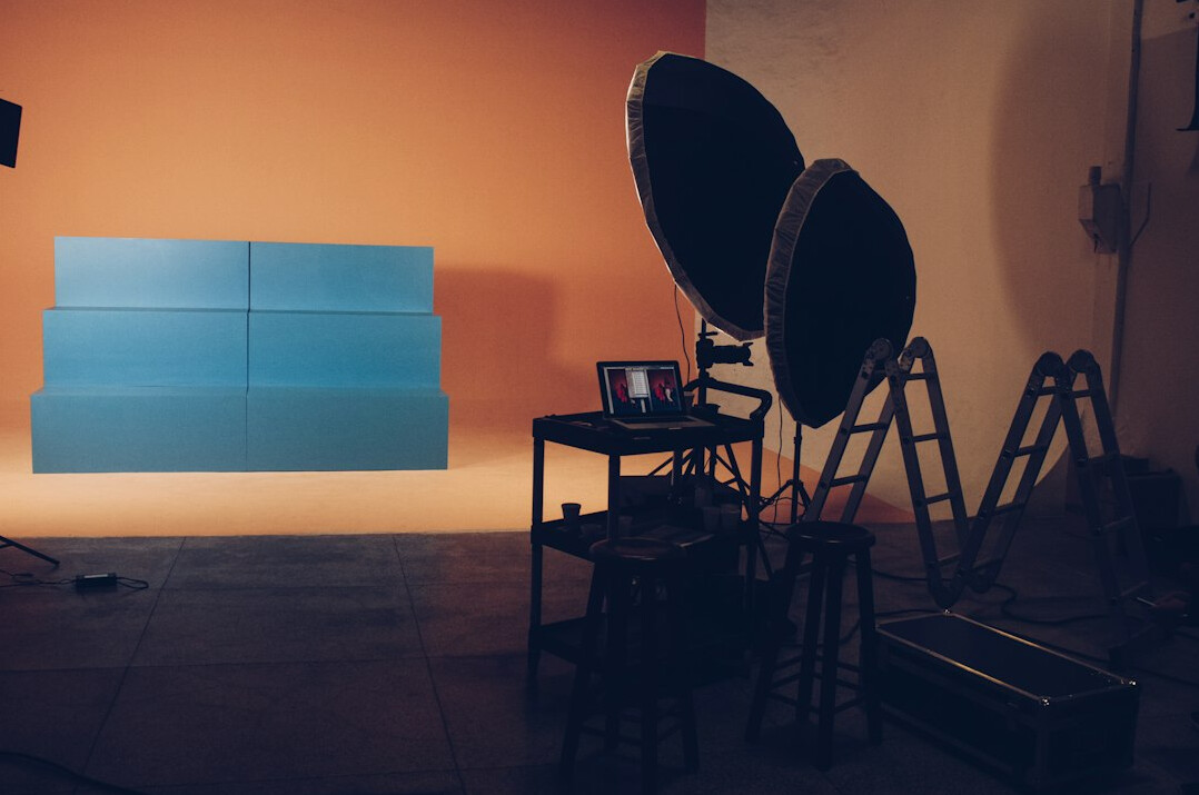 modern tv broadcast studio